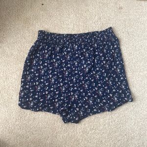 Navy Flowery Shorts